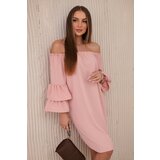 Kesi Spanish dress with ruffles on the sleeve powder pink | shoptok.hr
