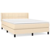  Krevet s oprugama i madracem krem 140 x 190 cm od tkanine | shoptok.hr