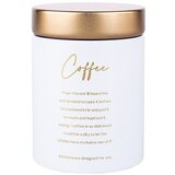 Altom design okrugla bijela mat limenka sa zlatnim poklopcem 11x11x15 cm dekor Coffee - 0204018433 | shoptok.hr