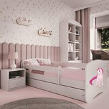  Drveni dječji krevet JEDNOROG 2 s ladicom - 160x80 cm rozi | shoptok.hr