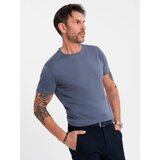 Ombre BASIC men's classic cotton T-shirt - blue denim | Shoptok.si