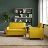  Set sofe s pohranom 2 kom. Žuta Poliester | shoptok.hr