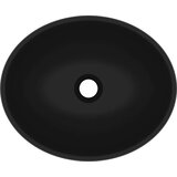 vidaXL Razkošen umivalnik ovalen mat črn 40x33 cm keramičen | Shoptok.si