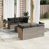vidaXL 7-dijelni set vrtnih sofa svjetlosivi od poliratana | shoptok.hr