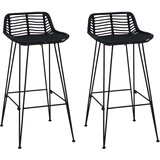  Barski stol 2 pcs Crna 44 x 46 x 91 cm Ratan i Čelik | shoptok.hr