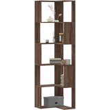 vidaXL Kotna knjižna omara 5-nadstropna rjavi hrast 50x50x179 cm | Shoptok.si