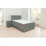 Hom`in POSTELJA BOXSPRING 120 cm x 200 cm , les, tekstil, leseni material siva | Shoptok.si
