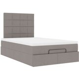 vidaXL Otomanski posteljni okvir z vzmetnico taupe 120x200 cm blago | Shoptok.si