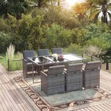  7-dijelni vrtni blagovaonski set sivi od poliratana Siva 163 cm table length | shoptok.hr