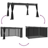  Sjenica s mrežastim zidovima 4 x 3 m antracit čelična | shoptok.hr