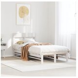 vidaXL Posteljni okvir brez vzmetnice bel 100x200 cm trdna borovina Cene