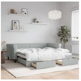 vidaXL Dnevni krevet na razvlačenje svjetlosivi 90 x 190 cm baršunasti | shoptok.hr