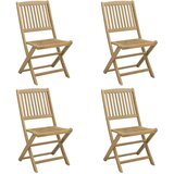 Maison Chic Zložljivi Vrtni Stoli - Stol za vrti 4 kosi 57x49x90 cm trdna akacija JS2840, (21876067) Cene