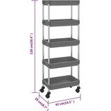 vidaXL Kuhinjska kolica s 5 razine crna 42x29x128 cm željezo i ABS | shoptok.hr