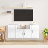 vidaXL 3-dijelni set TV ormarića sjajni bijeli konstruirano drvo Cijene