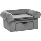 vidaXL Sofa za pse s ladicom siva 75 x 50 x 38 cm plišana | shoptok.hr
