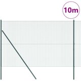 vidaXL varjena žična ograja z 7 stebrički Zelena 1.6x10 m Jeklo | Shoptok.si