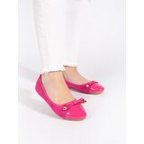 Shelvt Pink flat women's ballerinas with patent toe Cijene