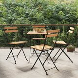 vidaXL zložljivi bistro stoli 4 kosi trdna tikovina in jeklo | Shoptok.si