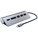 Satechi aluminium type-c usb hub 3x usb 3.0/MicroSD/ siva | ePonuda.com