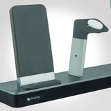 4SMARTS polnilna postaja TwinDock za iPhone telefone in iWatch ure s svetilko - siva | Shoptok.si