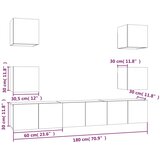  7-dijelni set TV ormarića boja dimljenog hrasta drveni | shoptok.hr