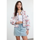 Trendyol White Embroidered Crew Neck Woven Jacket | shoptok.hr