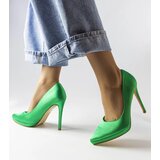 Gemre Silje green satin stilettos | Shoptok.si