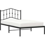  Metalni okvir za krevet s uzglavljem crni 100x190 cm | shoptok.hr