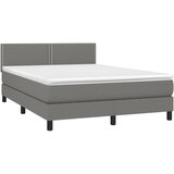  box spring s madracem LED tamnosivi 140x190 cm tkanina | shoptok.hr
