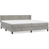  Krevet s oprugama i madracem svjetlosivi 200x200 cm baršunasti | shoptok.hr