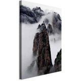  Slika - High Mountains in Mist (1-part) - Landscape of Clouds Amid Rocks 40x60 Na talijanskom platnu | shoptok.hr