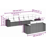  8-dijelni set vrtnih sofa od poliratana s jastucima sivi | shoptok.hr