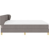 Box spring krevet Sivo-smeđa 200 x 200 cm tkanina - Sivo-smeđa 200 x 200 cm S gumbima | shoptok.hr