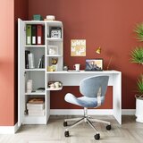 Hanah home 2129 radni sto s policom 143,2 × 143,2 × 50 cm, bela Cene