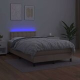  Krevet box spring madrac LED cappuccino 120x200cm umjetna koža | shoptok.hr