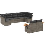 Maison Chic Seti vrtnega pohištva - Vrtna garnitura - Vrtni pohištvo set 9-delna z blazinami siv poli ratan, (21804311) | Shoptok.si