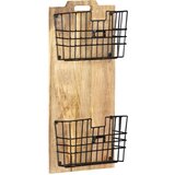  Zidni stalak za časopise 33x10x67 cm masivno grubo drvo manga | shoptok.hr