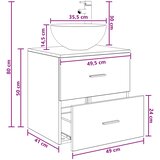  Umivaonik s policom Staro drvo 49,5 x 41 x 64,5 cm | shoptok.hr