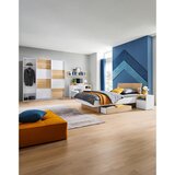 Hom`in postelja 120 cm x 200 cm , leseni material bela, barve hrasta | Shoptok.si