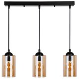 Candellux Lighting Črna viseča svetilka s steklenim senčnikom 10x55 cm Bistro - Candellux Lighting Cene