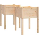 Furnova Vrtno cvetlično korito 2 kosa 50x50x70 cm trdna borovina, (21920595) | Shoptok.si