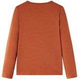  Dječja majica s dugim rukavima boja konjaka 128 | shoptok.hr