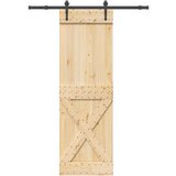 vidaXL Klizna vrata s priborom za montažu 70 x 210 cm masivna borovina | shoptok.hr