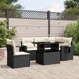 vidaXL 6-dijelni set vrtnih sofa s jastucima crni od poliratana | shoptok.hr