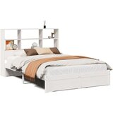 vidaXL Krevet s regalom z knjige bez madraca bijeli 140x190cm borovina | shoptok.hr
