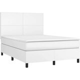  Krevet box spring s madracem LED bijeli 140x190 cm umjetna koža | shoptok.hr