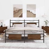 vidaXL Metalni okvir kreveta bez madraca smeđa boja hrasta 160x200 cm | shoptok.hr