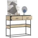 Maison Chic Konzolna mizica - miza ob steni sonoma hrast 90x35x80 cm inženirski les, (21786559) | Shoptok.si