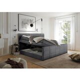 MID.YOU POSTELJA BOXSPRING 180 cm x 200 cm , tekstil, leseni material temno siva | Shoptok.si